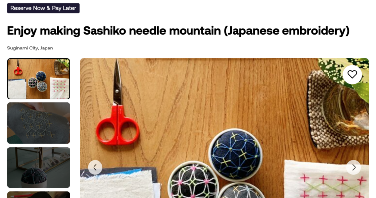 Started to provide new Sashiko session, making Sashiko needle mountain on Viator.
