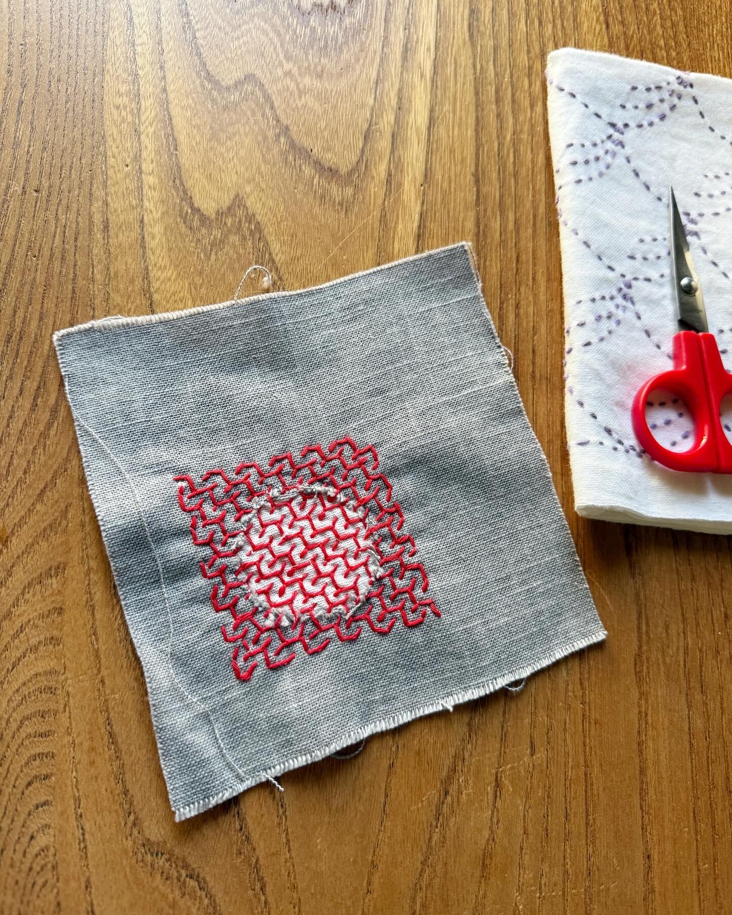 Sashiko visible mending / darning / embroidery