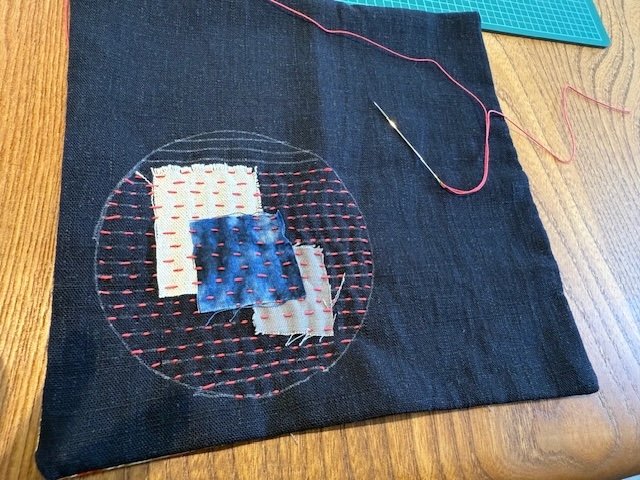 canoha[4] Making Sashiko pouch with visible mending