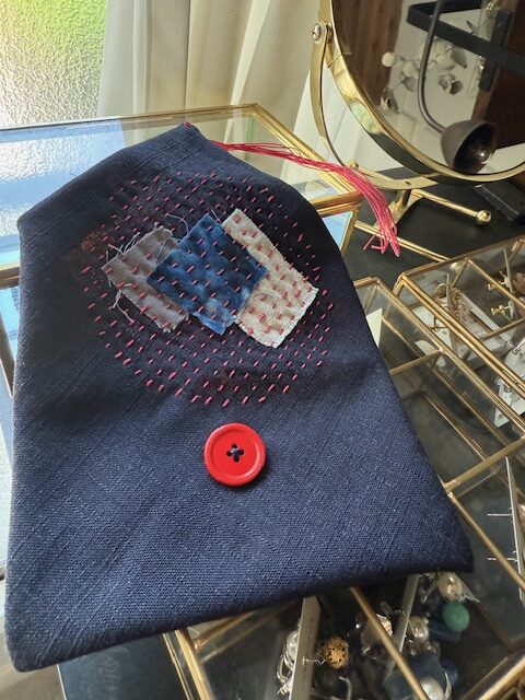 canoha[4] Making Sashiko pouch with visible mending